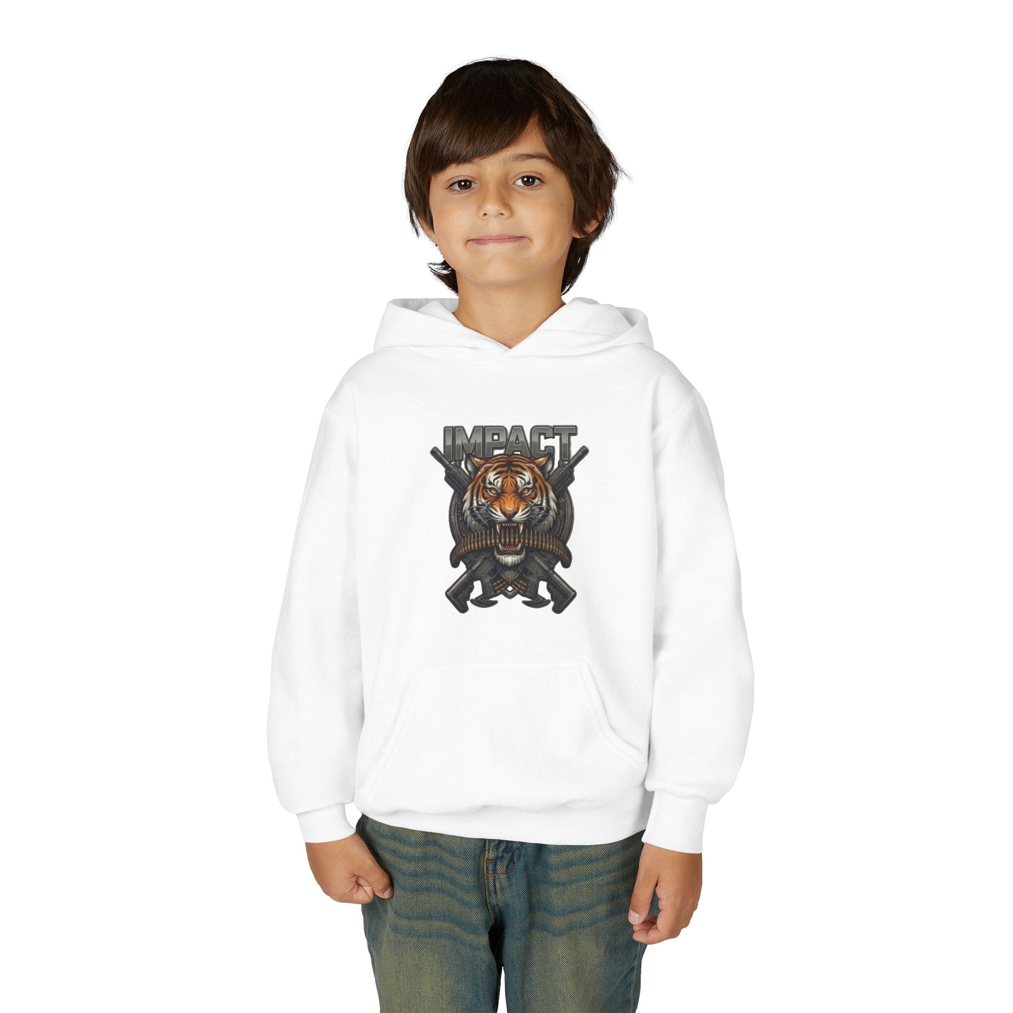 Impact Tiger Hoodie — Youth Graphic Hooded Sweatshirt