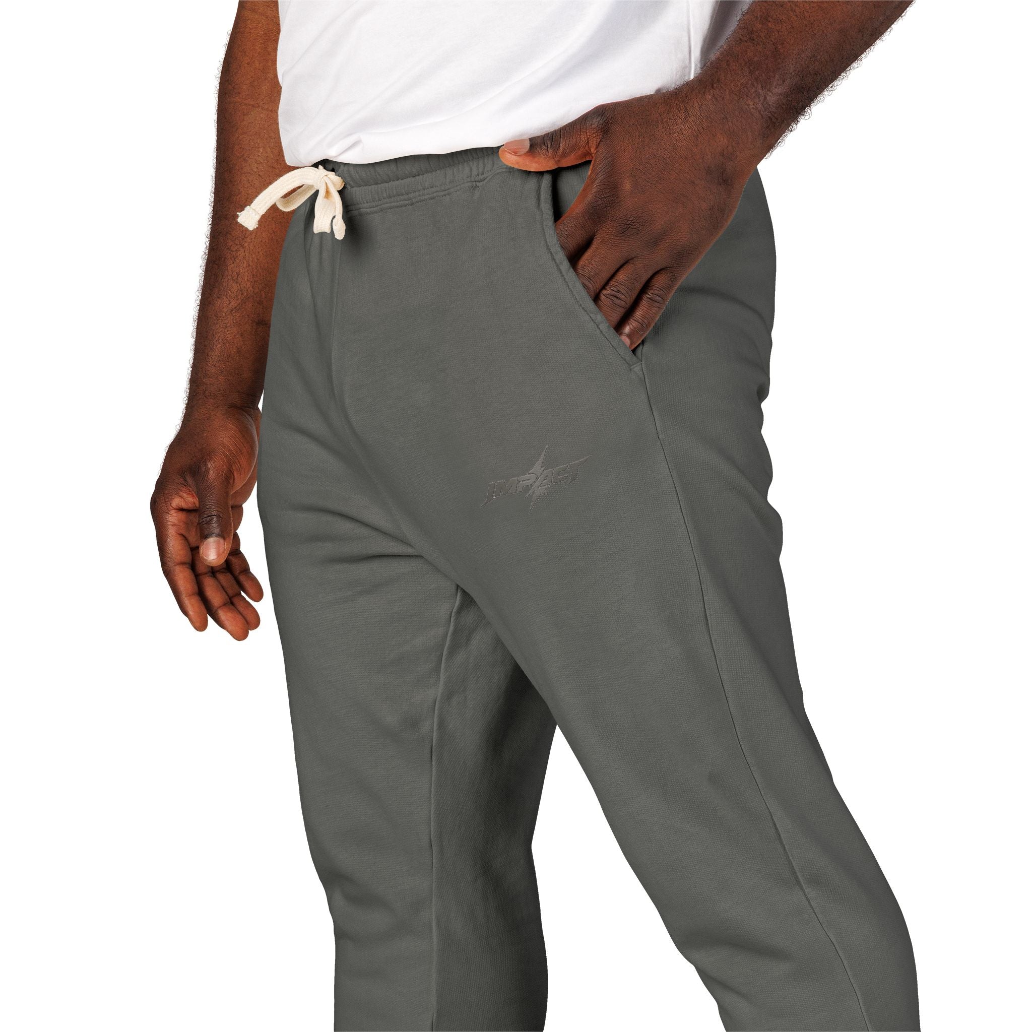 Fleece Sweatpants — Minimal Embroidered Pocket Joggers 100% COTTON