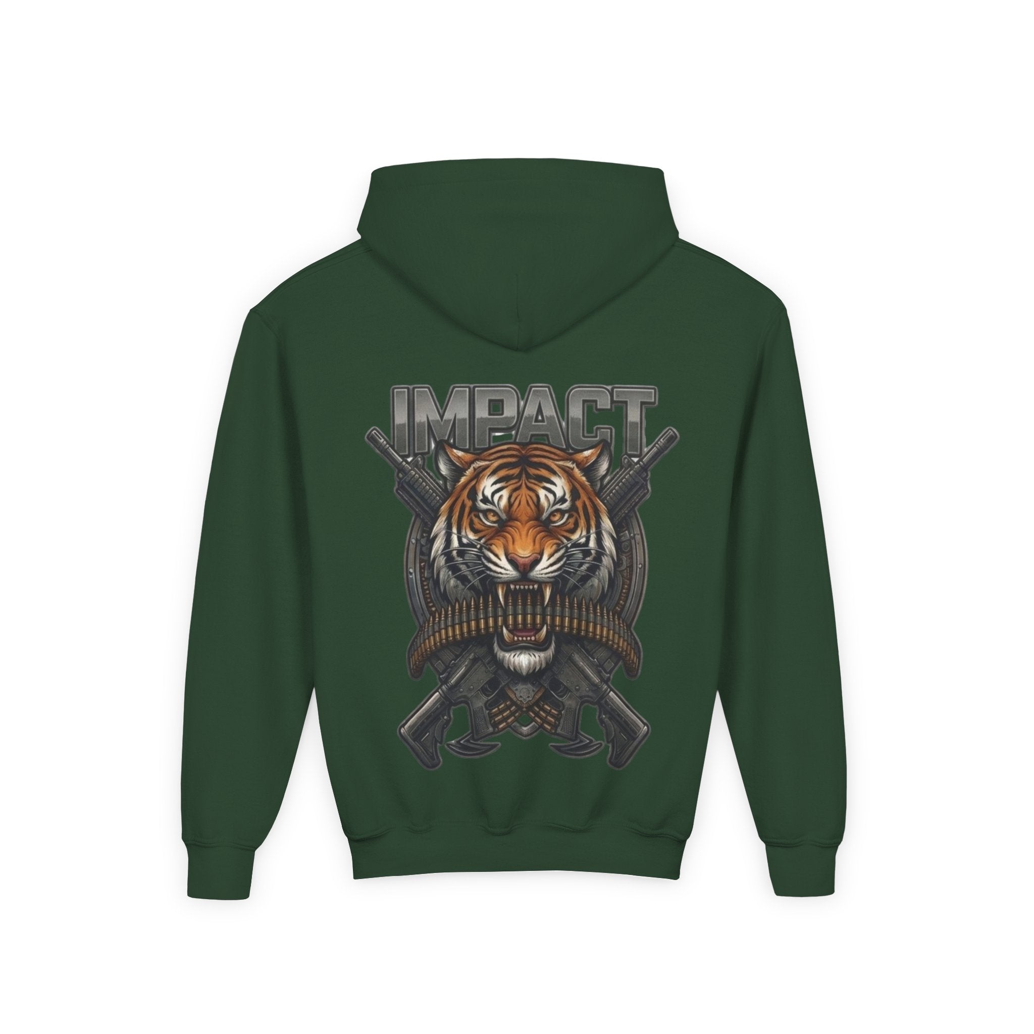 Impact Tiger Hoodie — Youth Graphic Hooded Sweatshirt