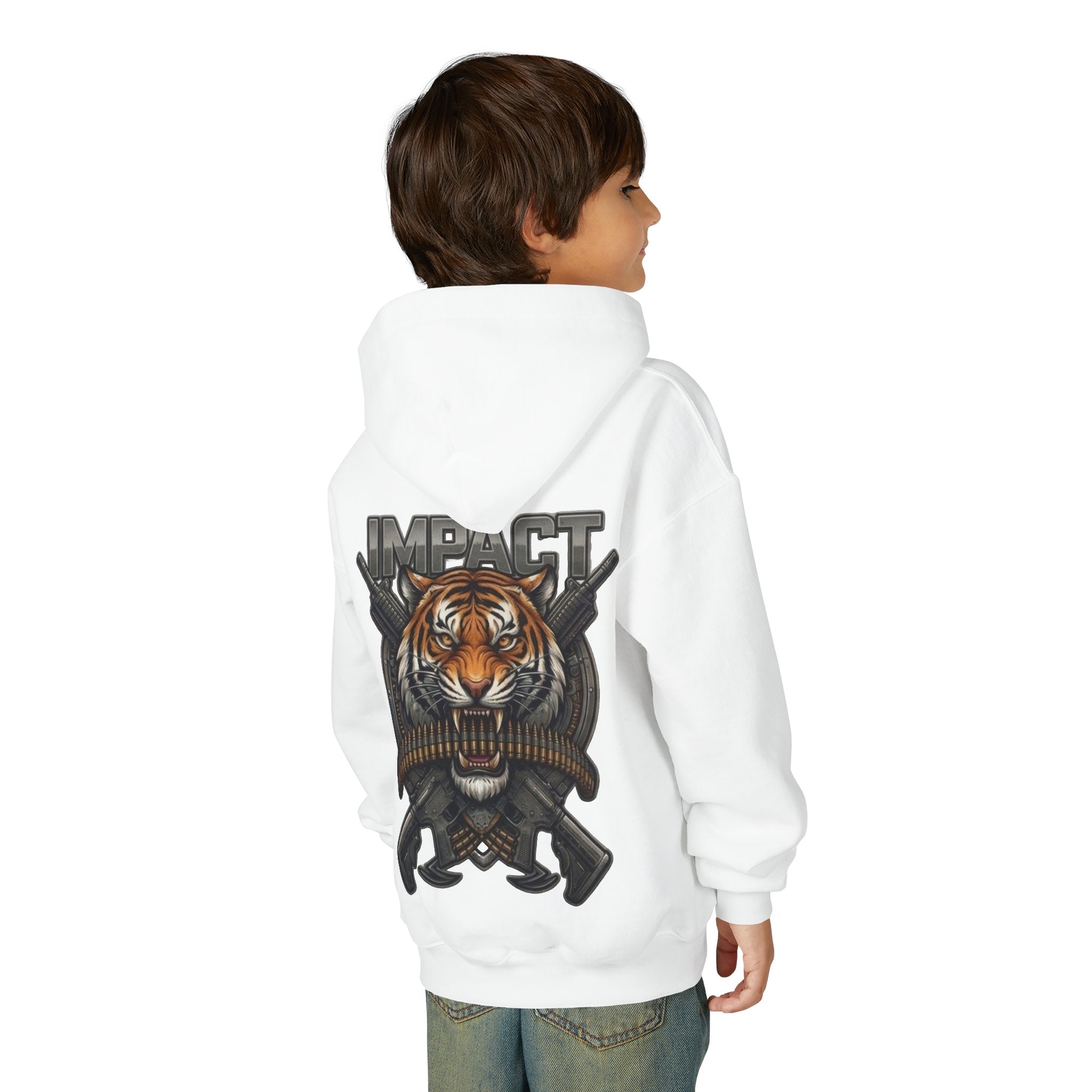 Impact Tiger Hoodie — Youth Graphic Hooded Sweatshirt