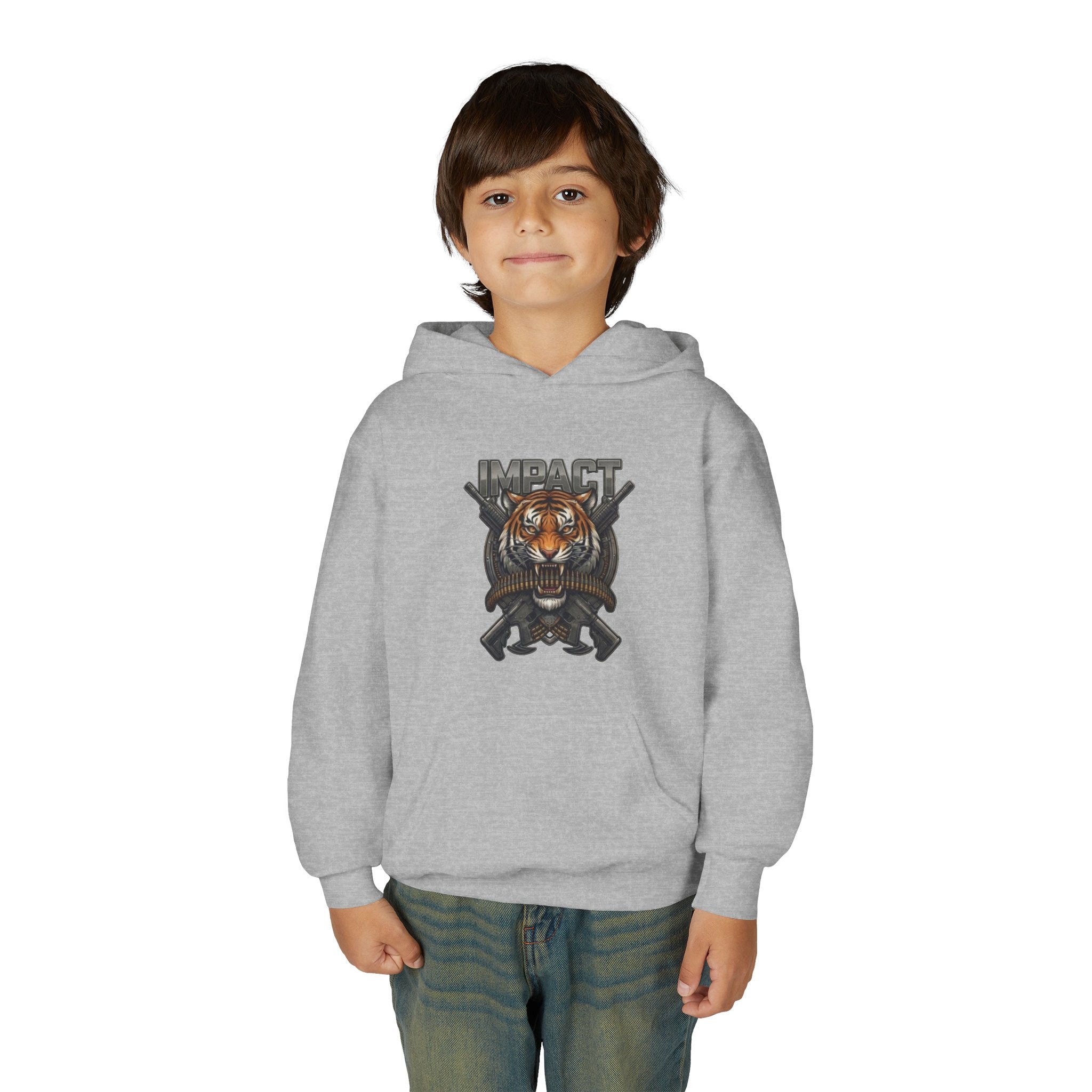 Impact Tiger Hoodie — Youth Graphic Hooded Sweatshirt
