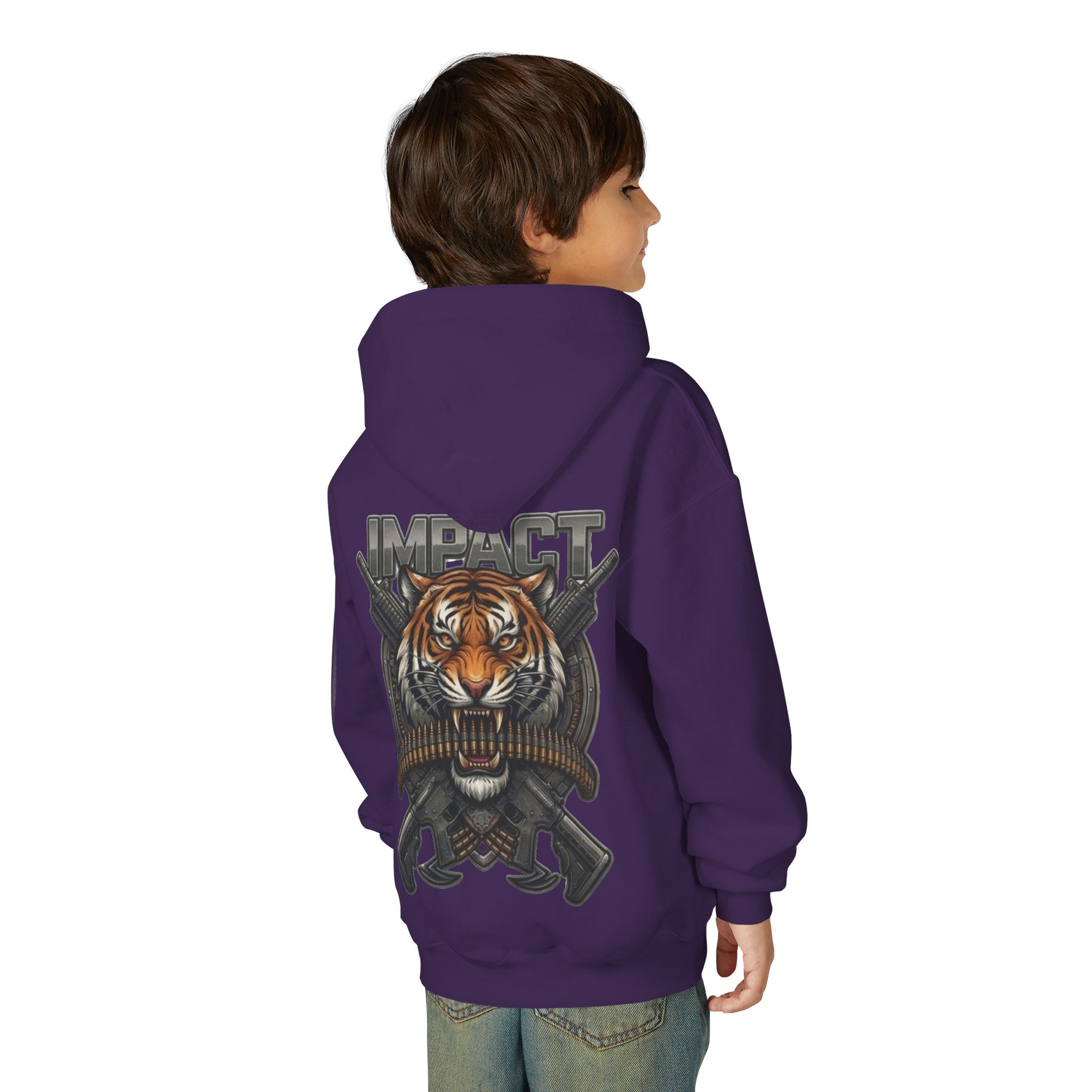 Impact Tiger Hoodie — Youth Graphic Hooded Sweatshirt