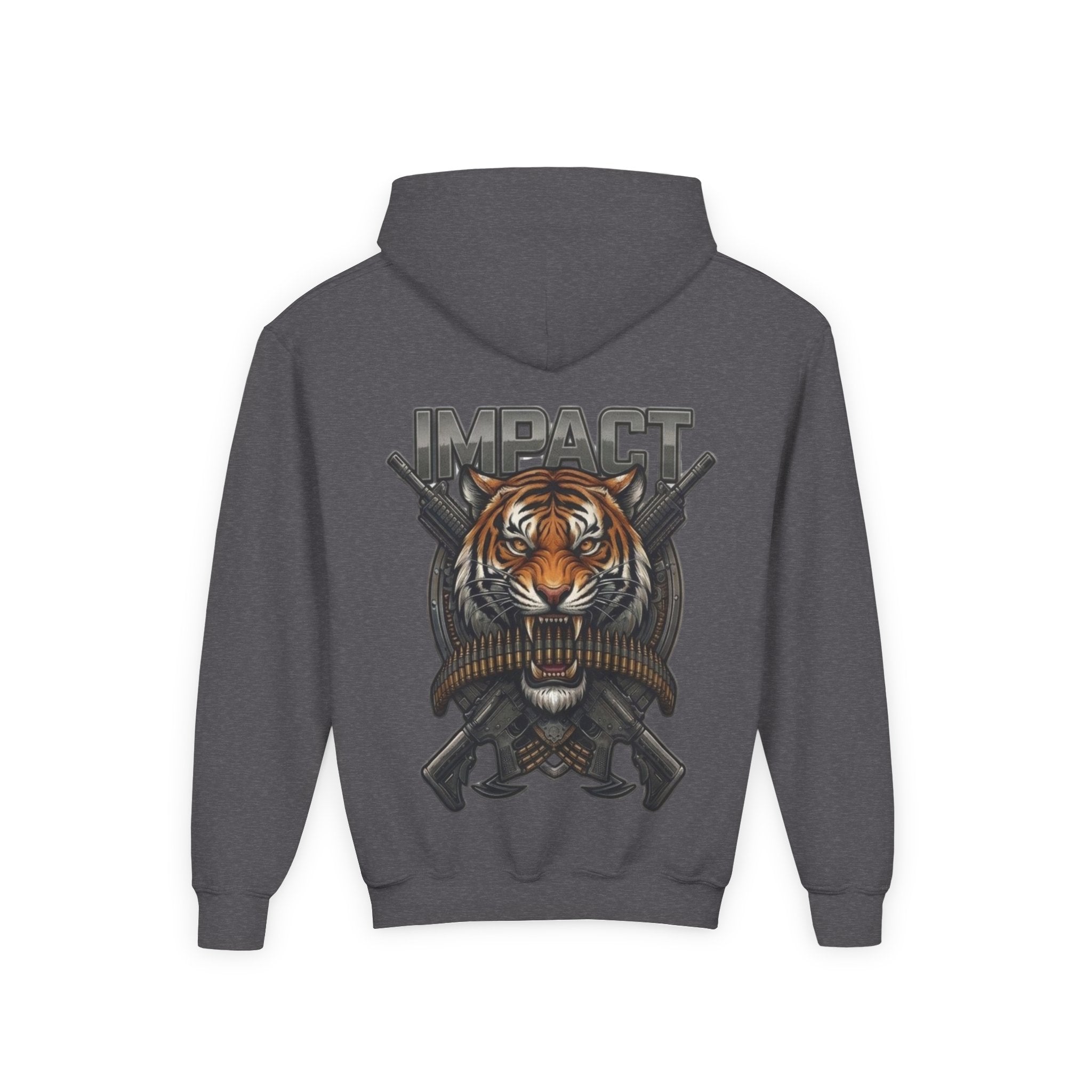 Impact Tiger Hoodie — Youth Graphic Hooded Sweatshirt