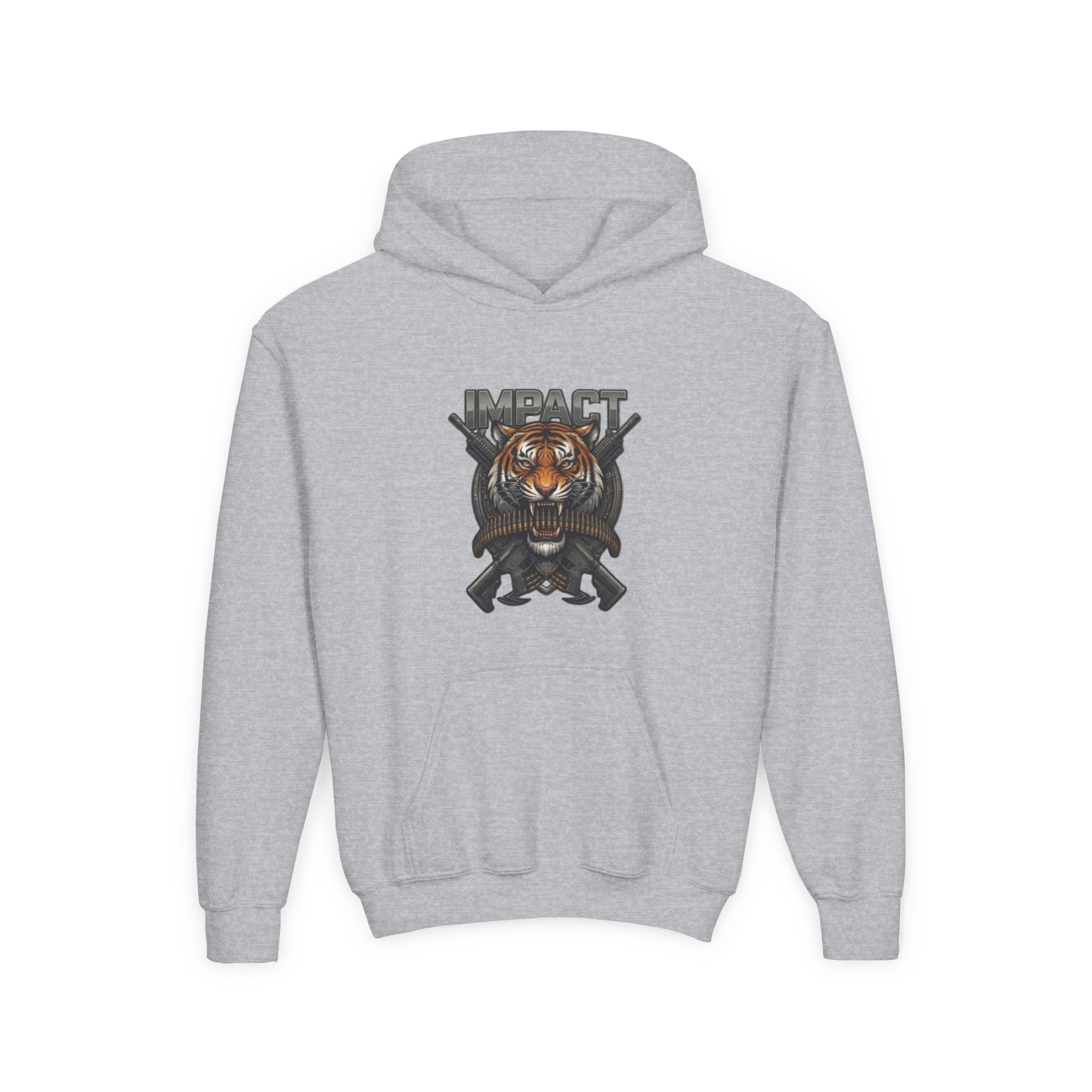 Impact Tiger Hoodie — Youth Graphic Hooded Sweatshirt