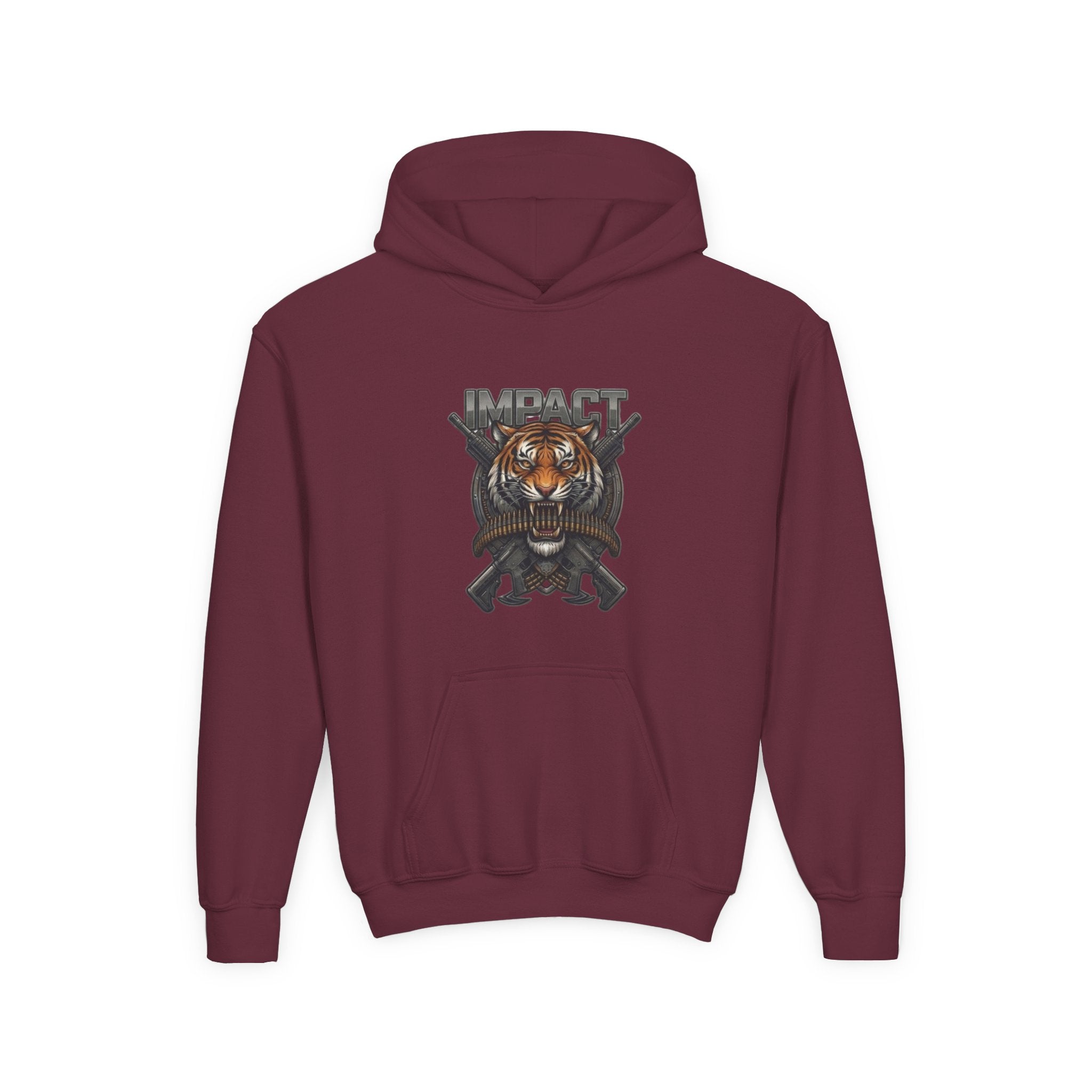 Impact Tiger Hoodie — Youth Graphic Hooded Sweatshirt