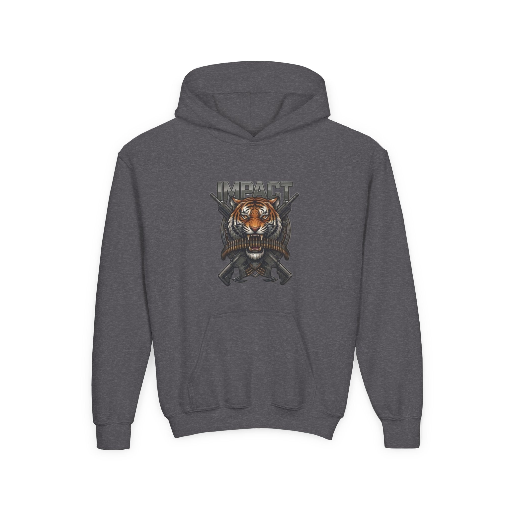 Impact Tiger Hoodie — Youth Graphic Hooded Sweatshirt