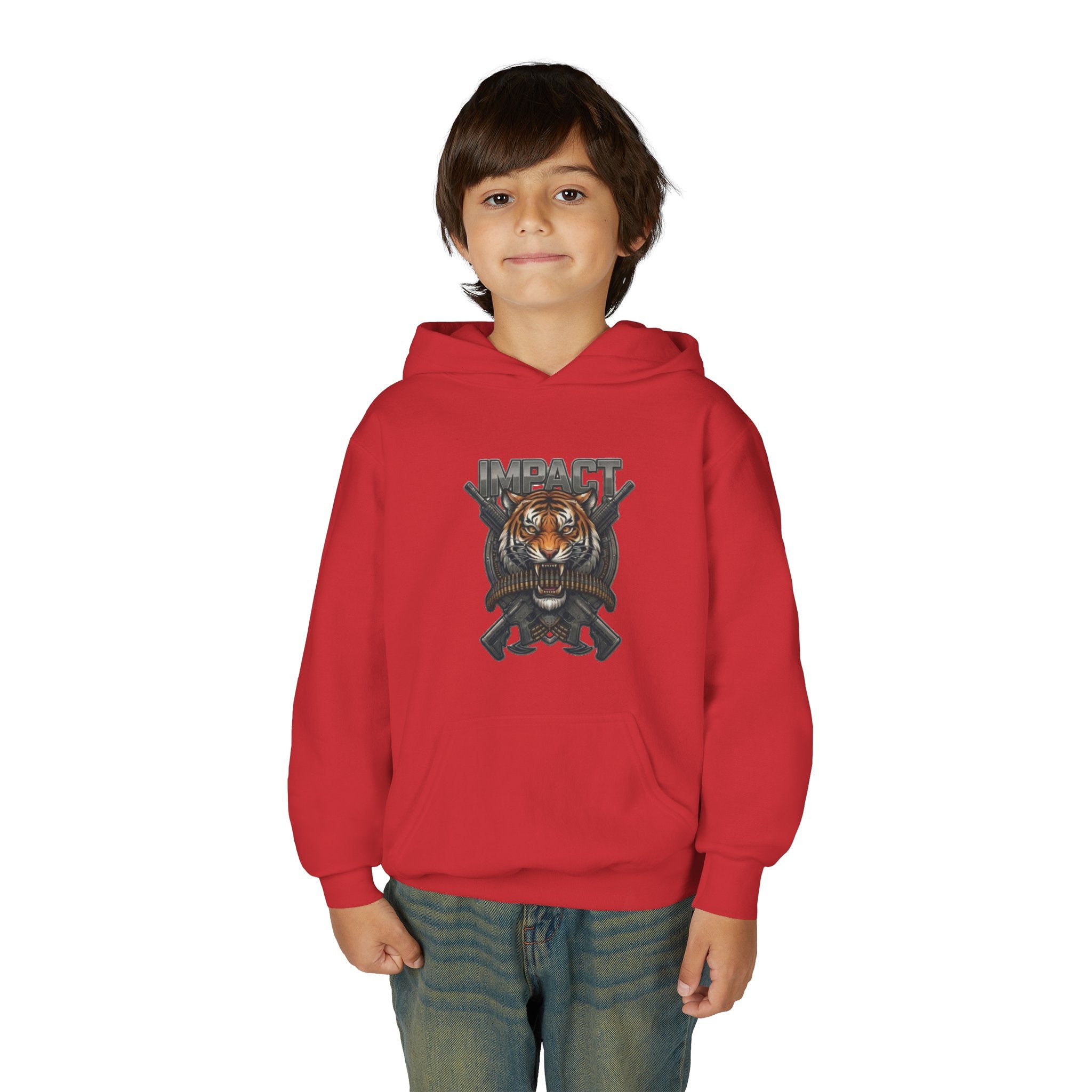 Impact Tiger Hoodie — Youth Graphic Hooded Sweatshirt