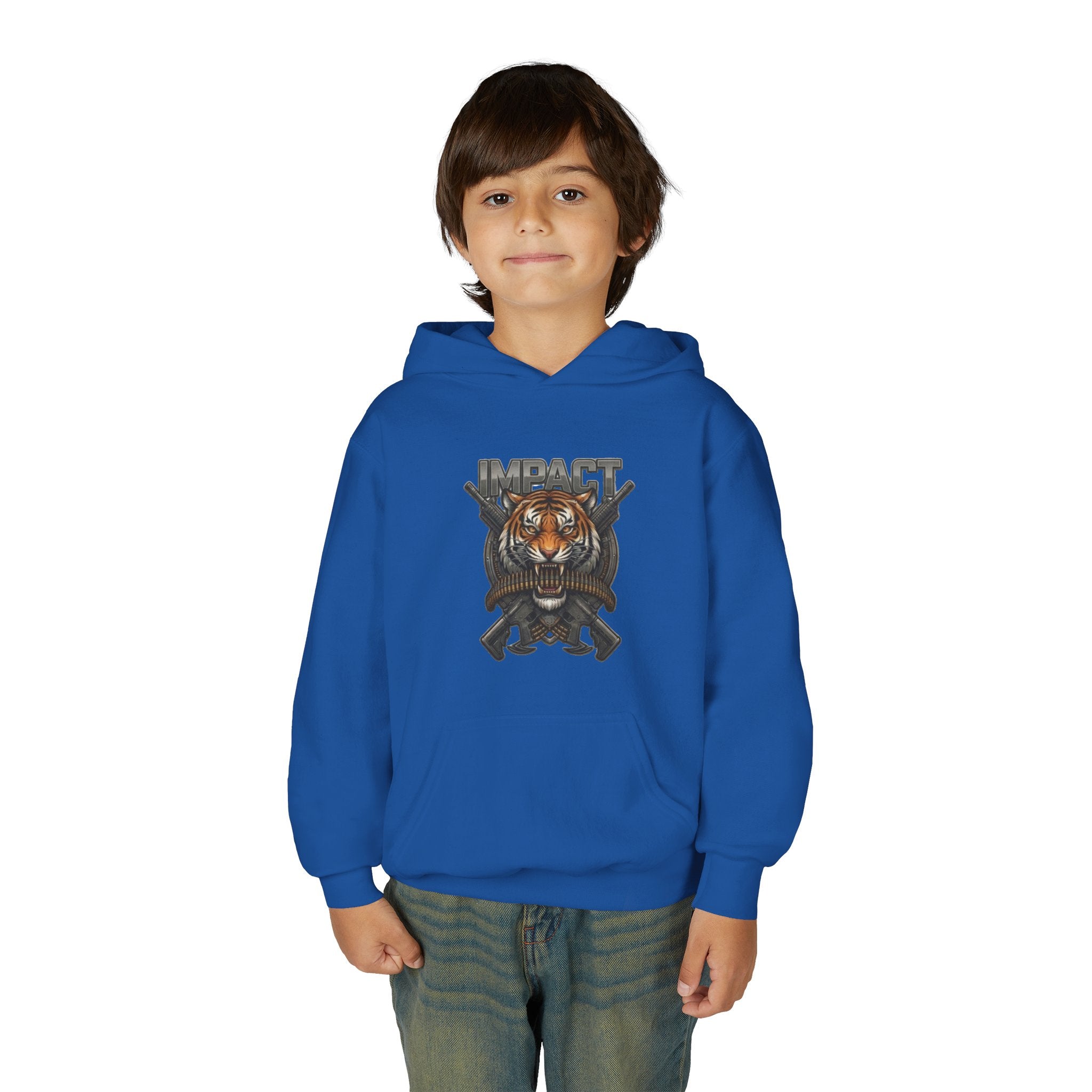 Impact Tiger Hoodie — Youth Graphic Hooded Sweatshirt