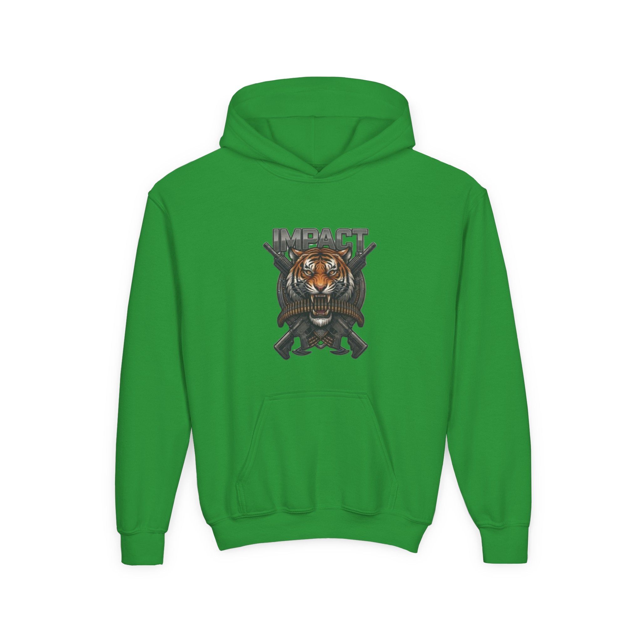 Impact Tiger Hoodie — Youth Graphic Hooded Sweatshirt