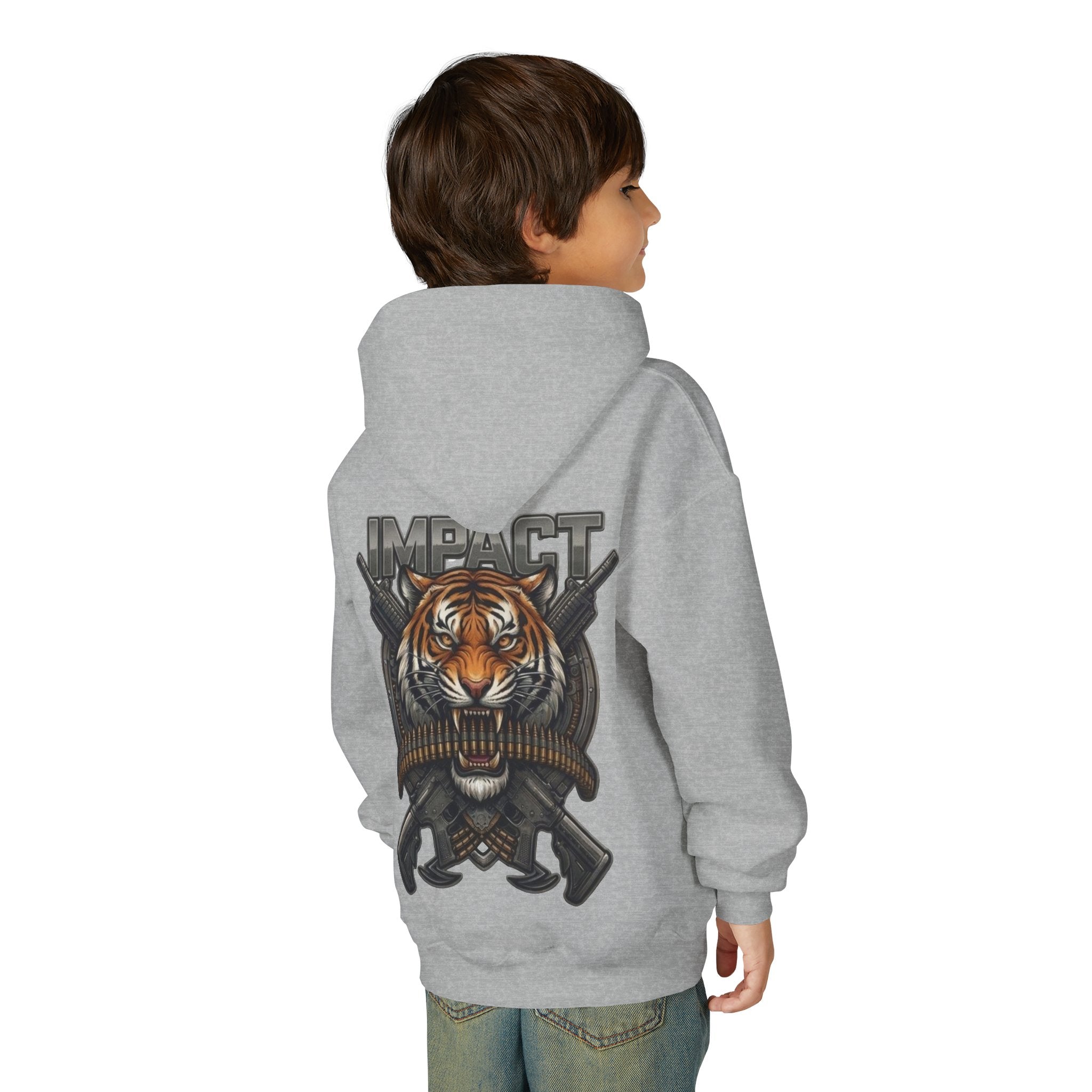 Impact Tiger Hoodie — Youth Graphic Hooded Sweatshirt