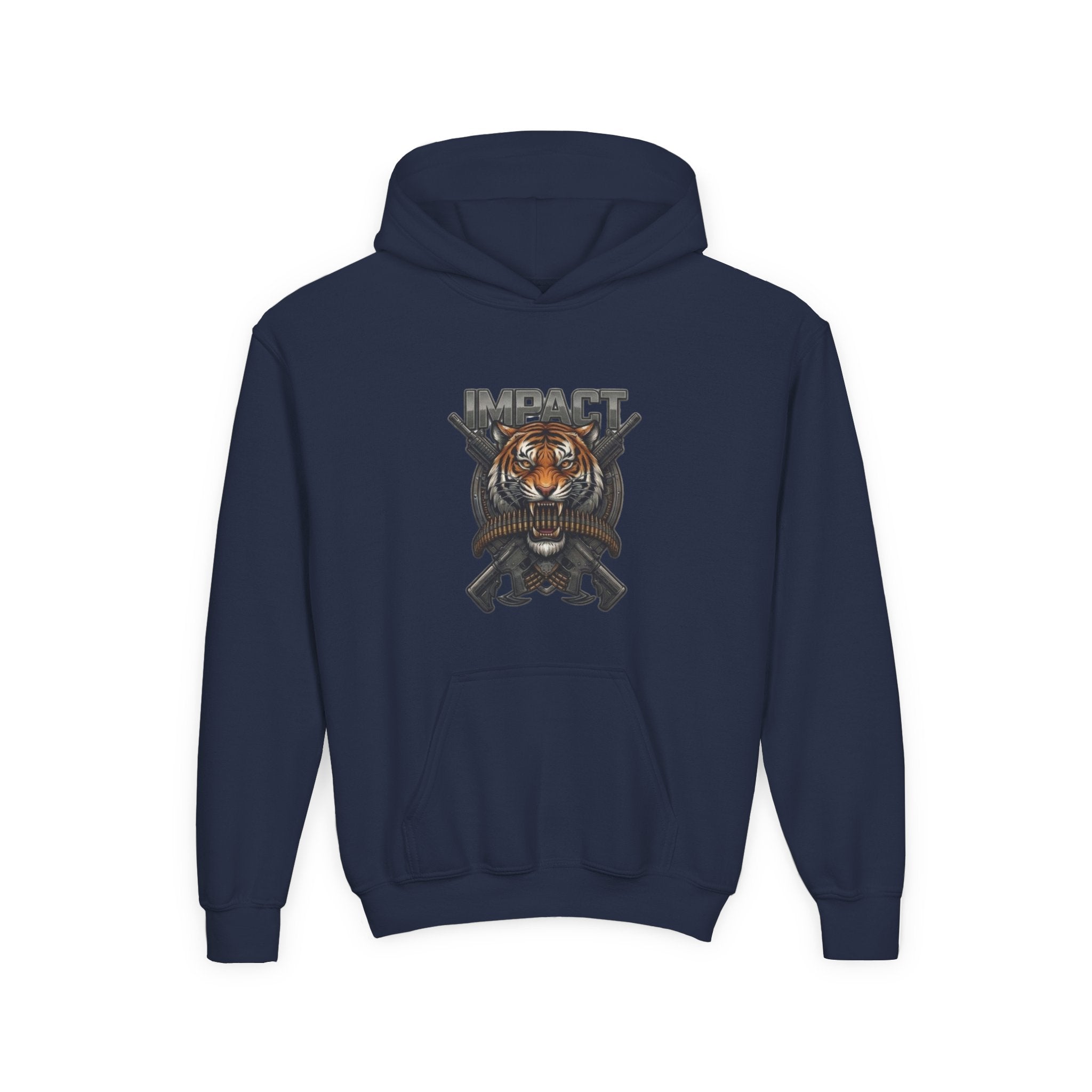 Impact Tiger Hoodie — Youth Graphic Hooded Sweatshirt