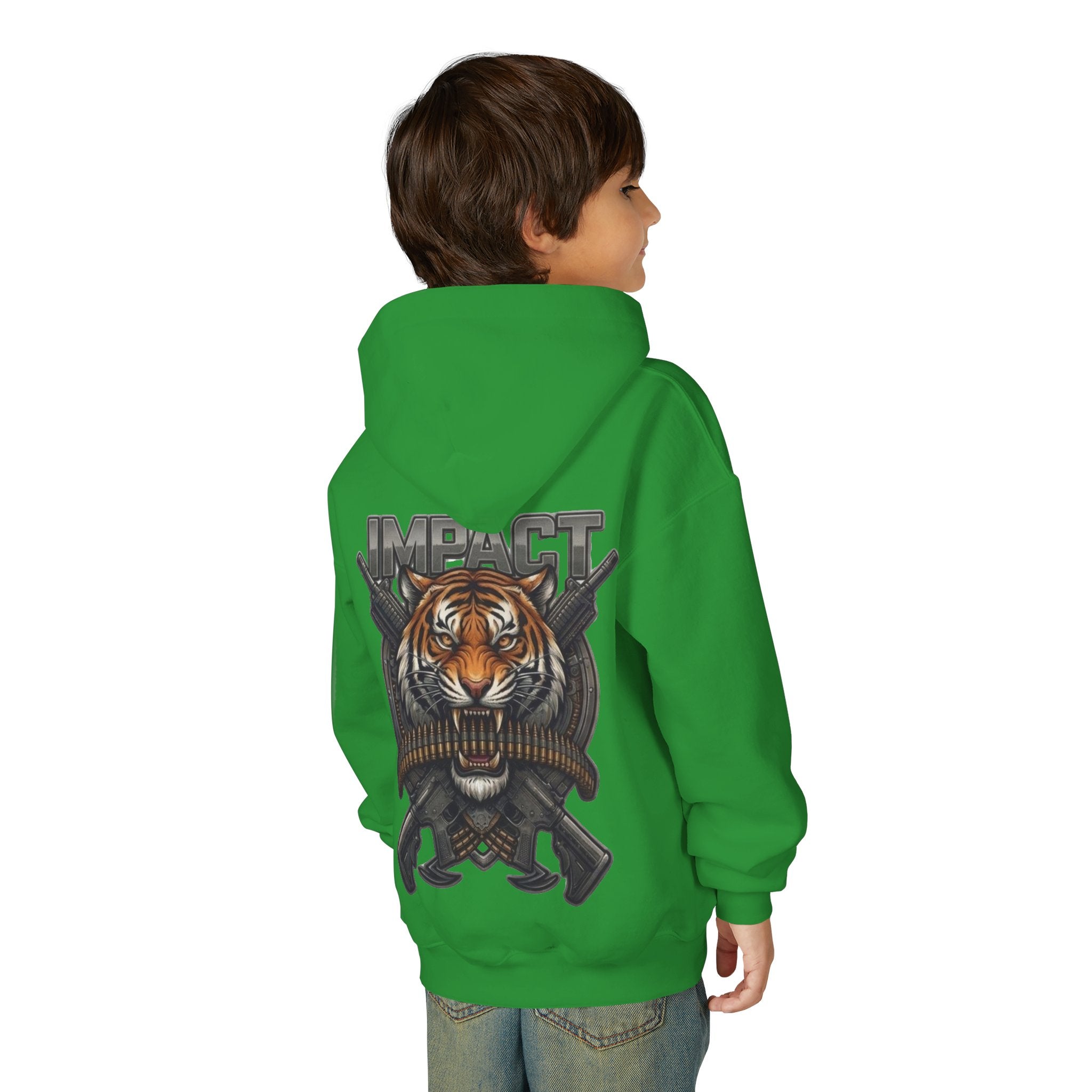 Impact Tiger Hoodie — Youth Graphic Hooded Sweatshirt
