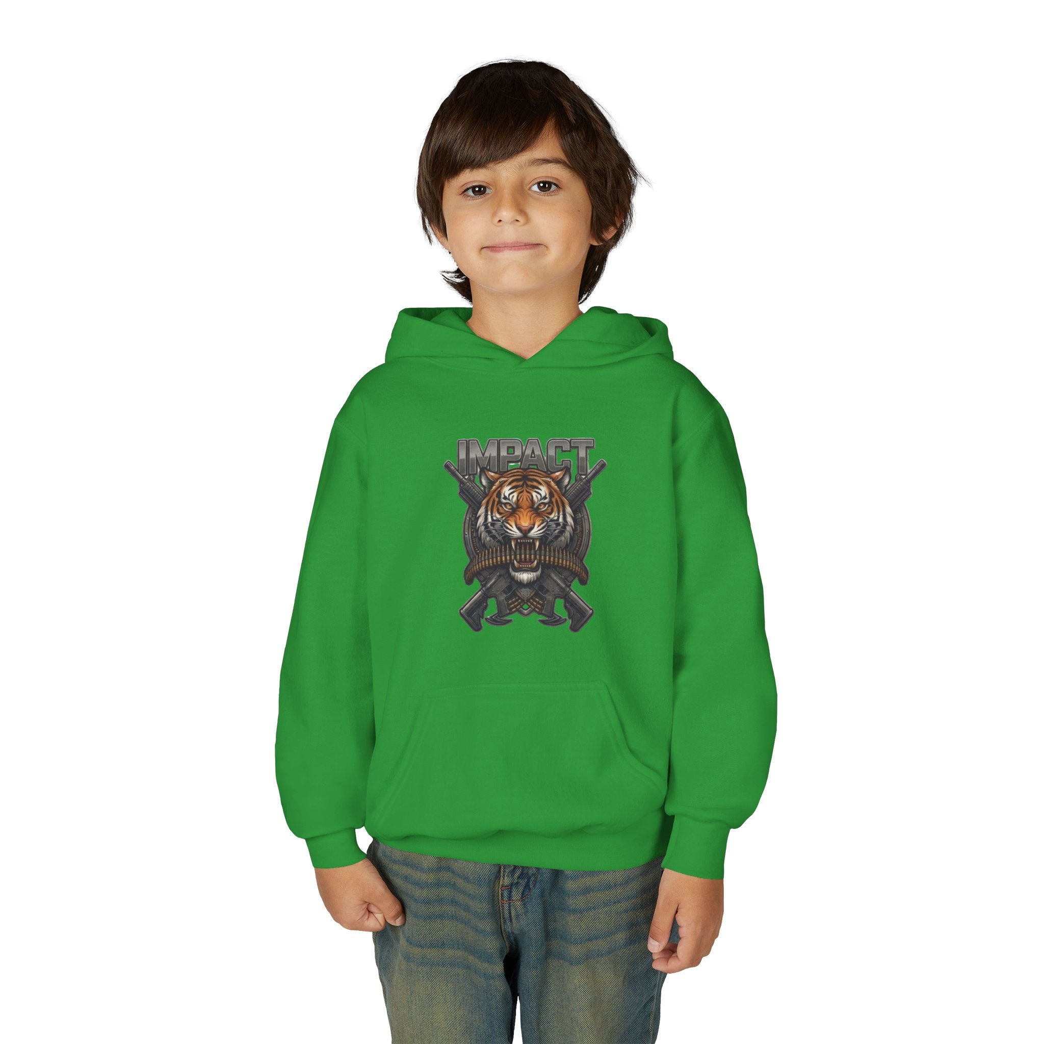 Impact Tiger Hoodie — Youth Graphic Hooded Sweatshirt