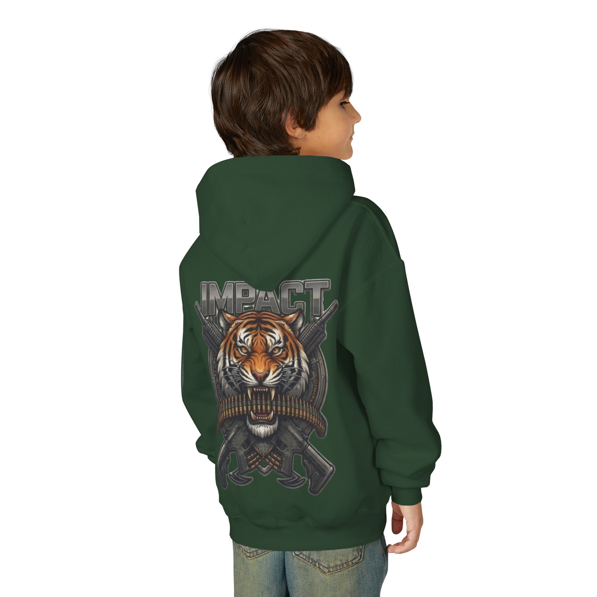 Impact Tiger Hoodie — Youth Graphic Hooded Sweatshirt