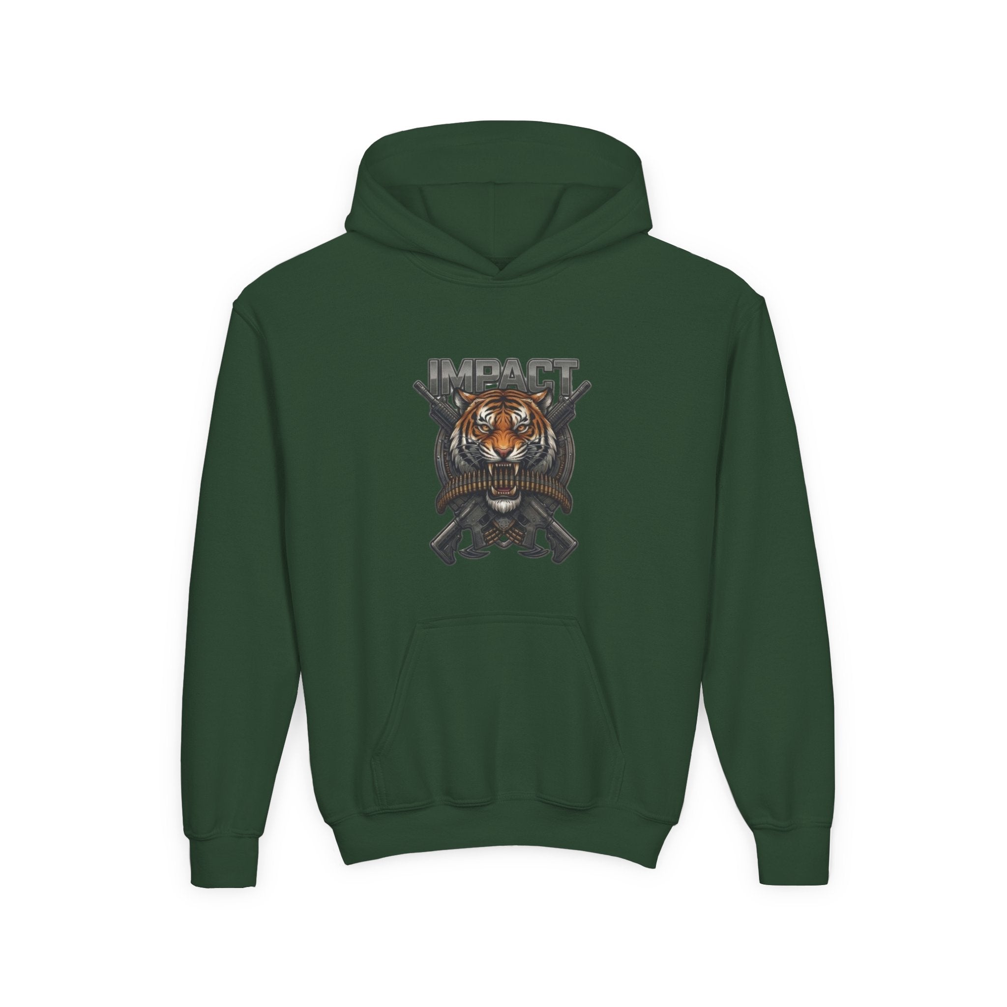 Impact Tiger Hoodie — Youth Graphic Hooded Sweatshirt