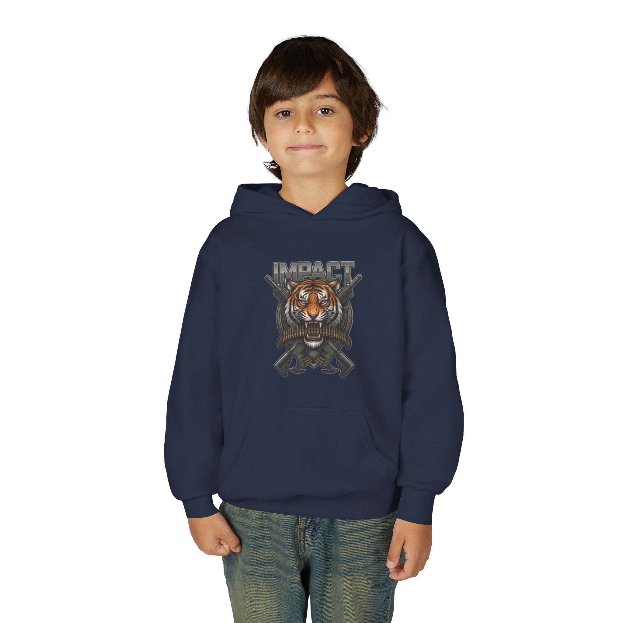 Impact Tiger Hoodie — Youth Graphic Hooded Sweatshirt