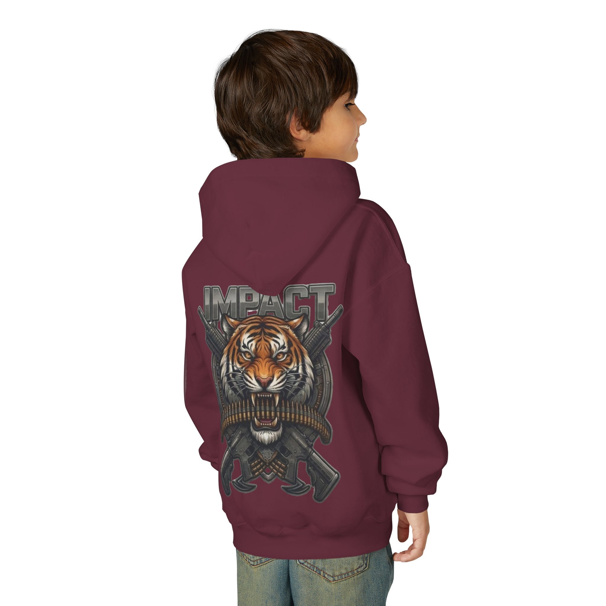 Impact Tiger Hoodie — Youth Graphic Hooded Sweatshirt